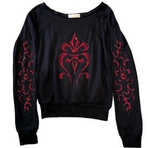 Ocean Drive Crystal Rhinestone Pullover